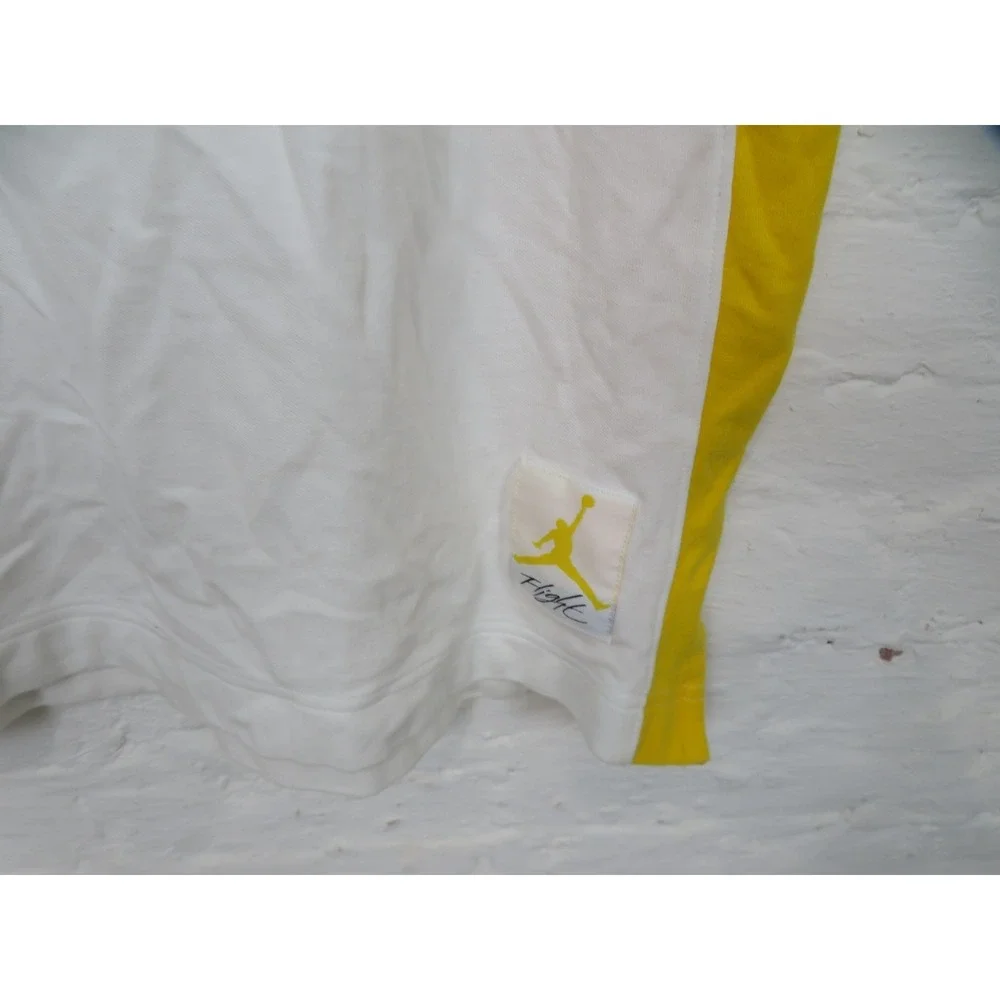 Vtg Air Jordan 1 Retro Polo Shirt Mens 3XL Wings White Yellow Flight Basketball